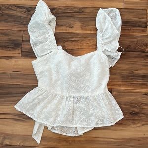 Blue Rain Top With Open Back